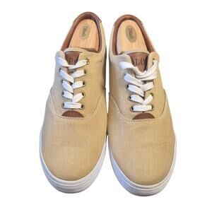 Polo Ralph Lauren Mens Vaughn Canvas Tan Sneakers Size 11.5